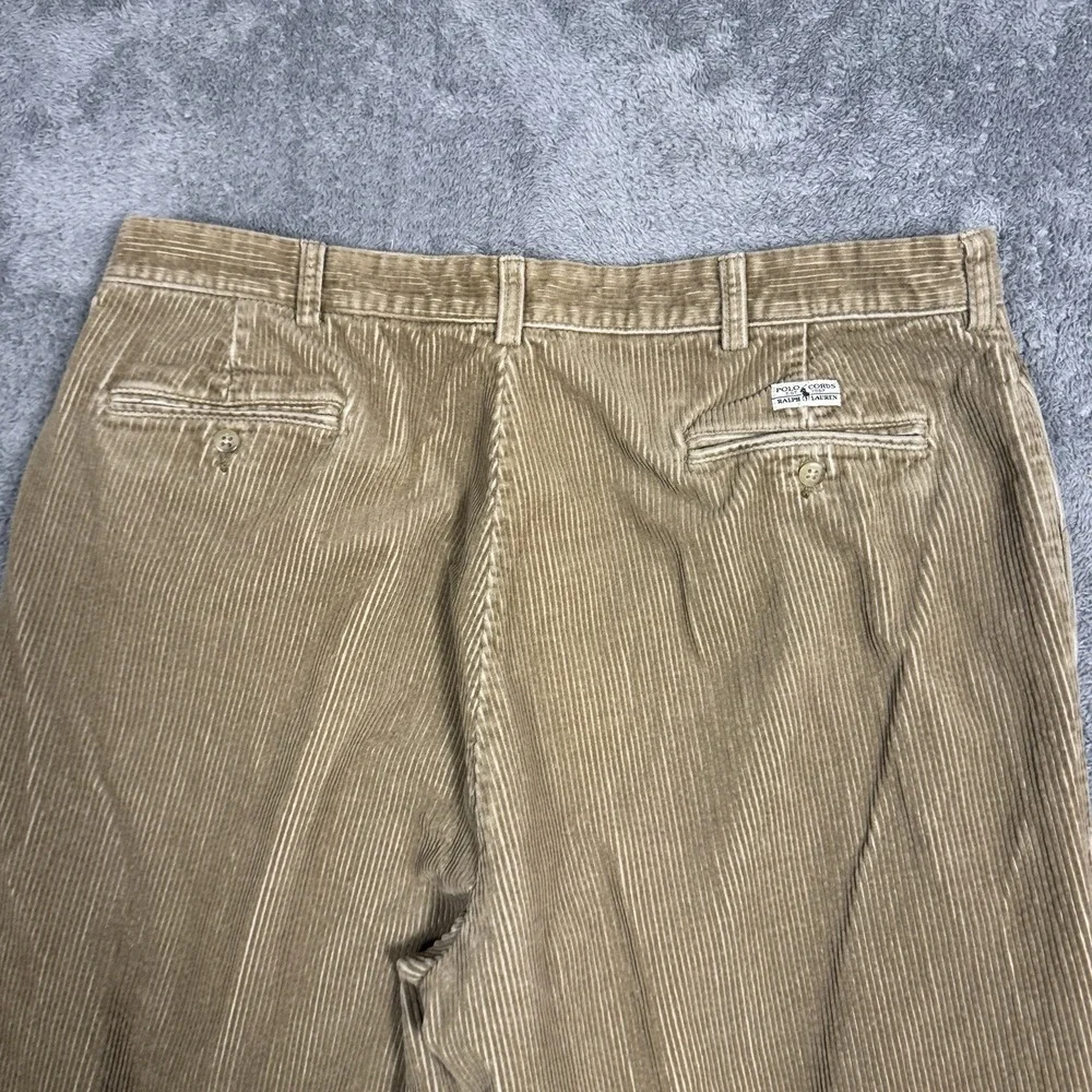 Polo Ralph Lauren Andrew Pants Men 38x32 Corduroy Pleated Vintage Preppy Classic